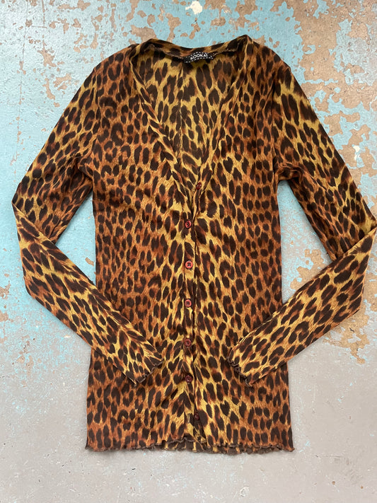 Kookai Cheetah Print Cardigan - Small