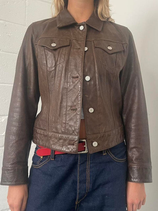 Vintage Brown Gap Leather Jacket