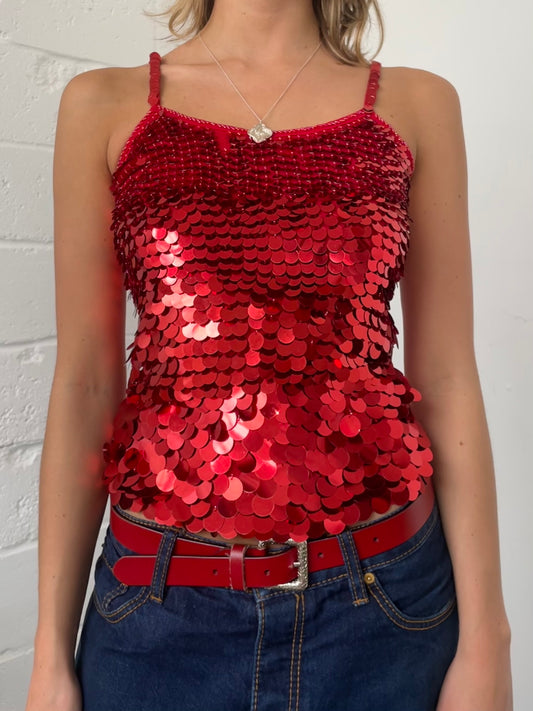 Red Sequin Cami