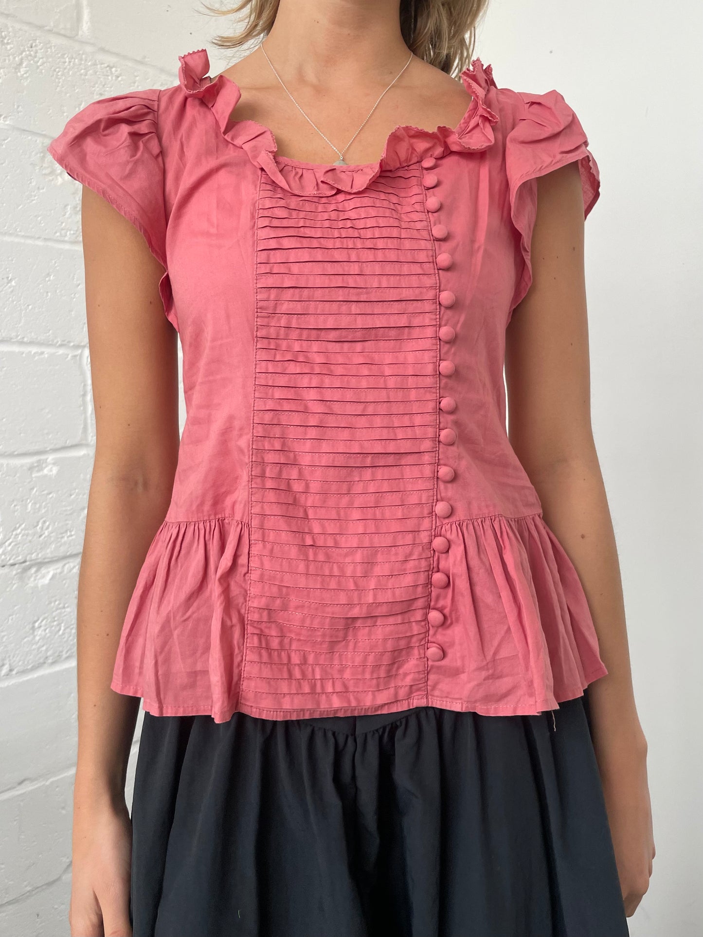 Pink Frilly Blouse