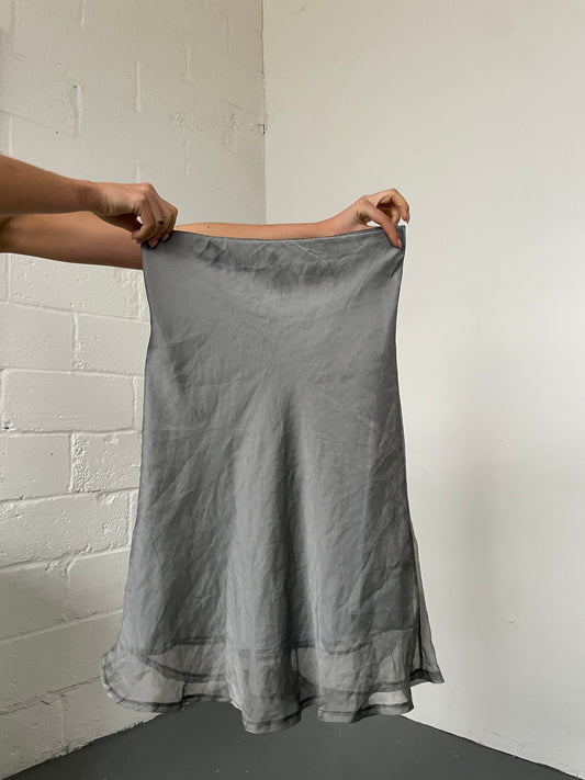 Silver Mesh Overlay Skirt