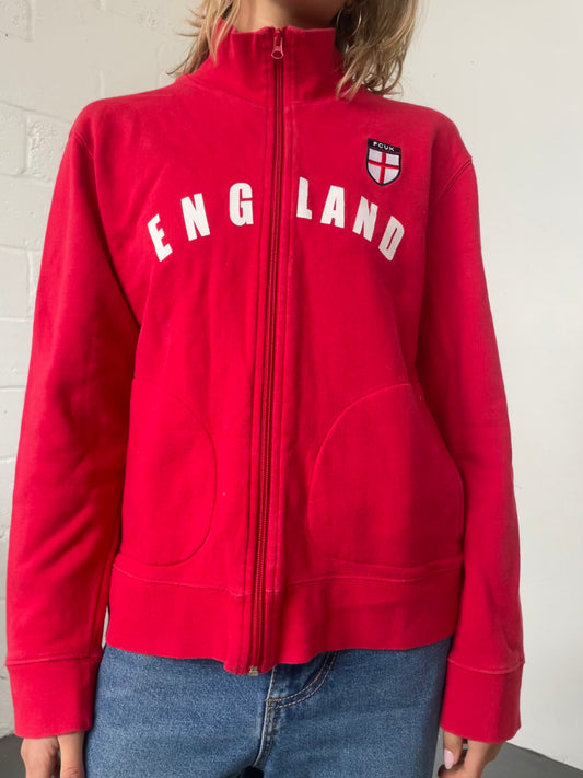 Red England Zip Up Fleece